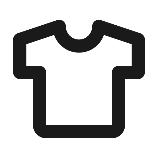 Shirt icon, line style, from Tabler Icons