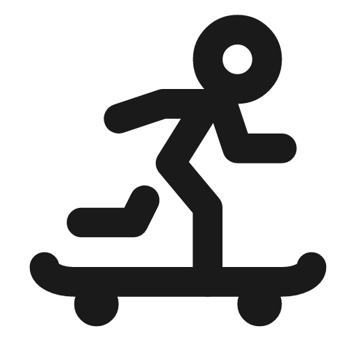 Skateboarding icon, line style, from Tabler Icons