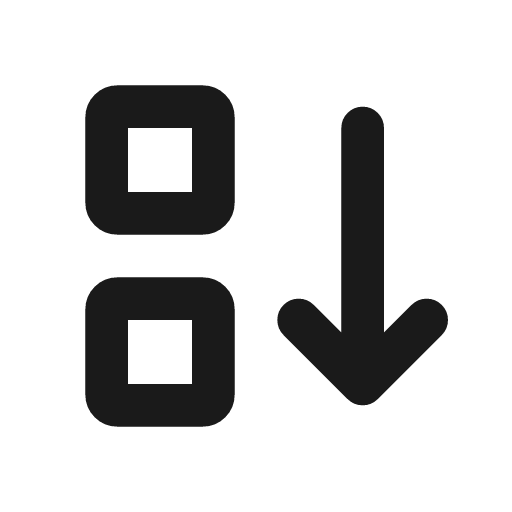 Sort descending 2 icon, line style, from Tabler Icons