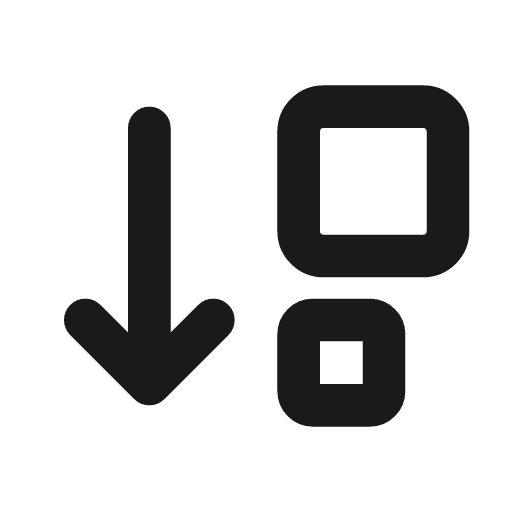 Sort descending small big icon, line style, from Tabler Icons