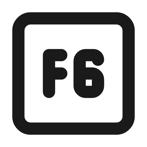 Square f6 icon, line style, from Tabler Icons