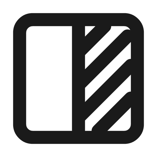 Square half icon, line style, from Tabler Icons