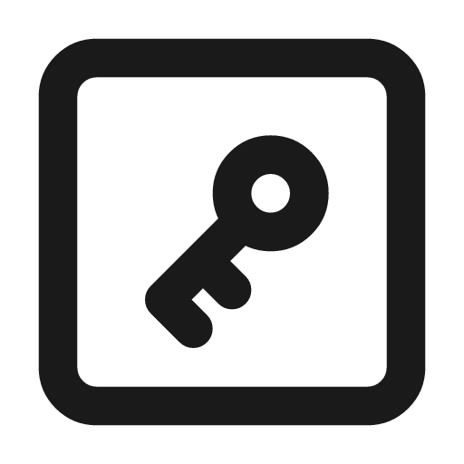 Square key icon, line style, from Tabler Icons
