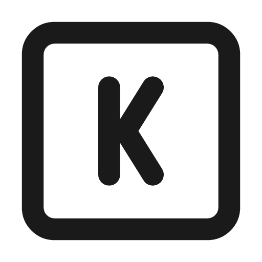 Square letter k icon, line style, from Tabler Icons
