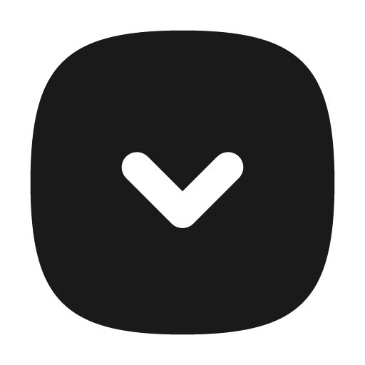 Square rounded chevron down filled icon, filled style, from Tabler Icons