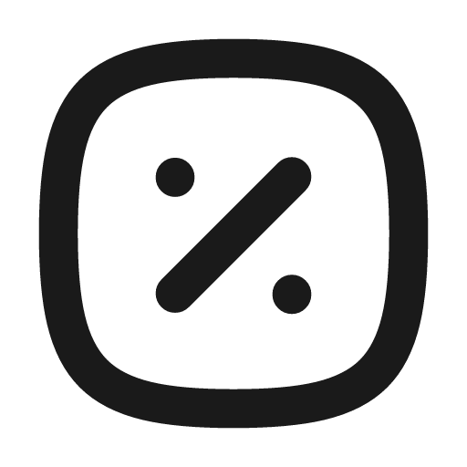Square rounded percentage icon, line style, from Tabler Icons