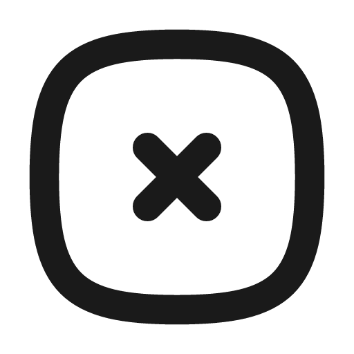 Square rounded x icon, line style, from Tabler Icons