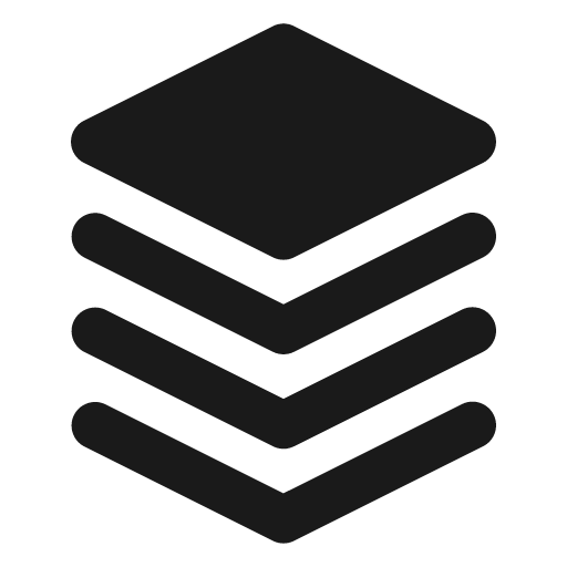 Stack 3 filled icon, filled style, from Tabler Icons