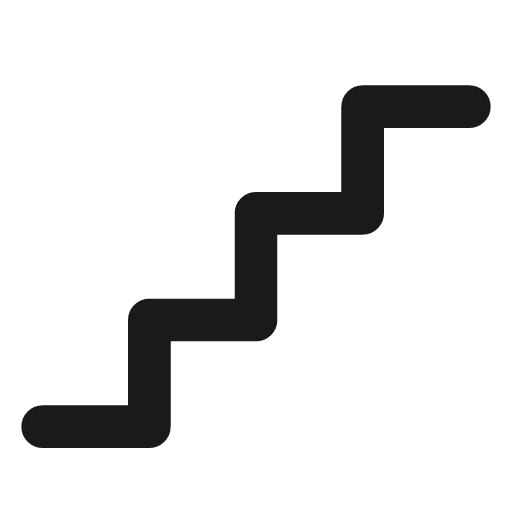 Stairs icon, line style, from Tabler Icons