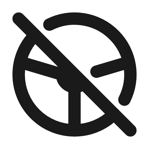 Steering wheel off icon, line style, from Tabler Icons