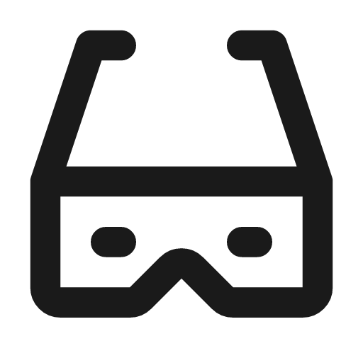 Stereo glasses icon, line style, from Tabler Icons
