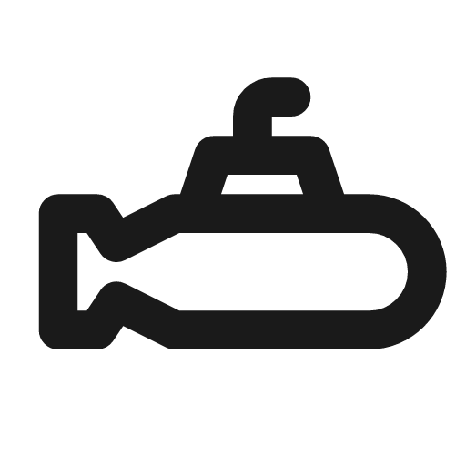 Submarine icon, line style, from Tabler Icons