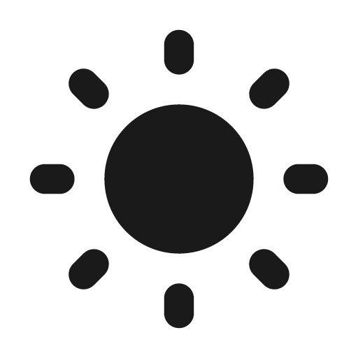 Sun filled icon, filled style, from Tabler Icons