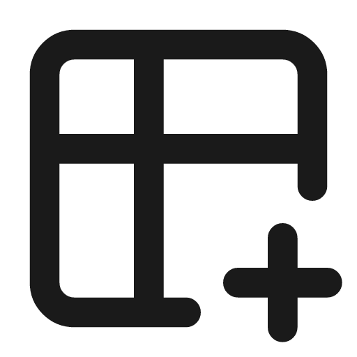 Table plus icon, line style, from Tabler Icons