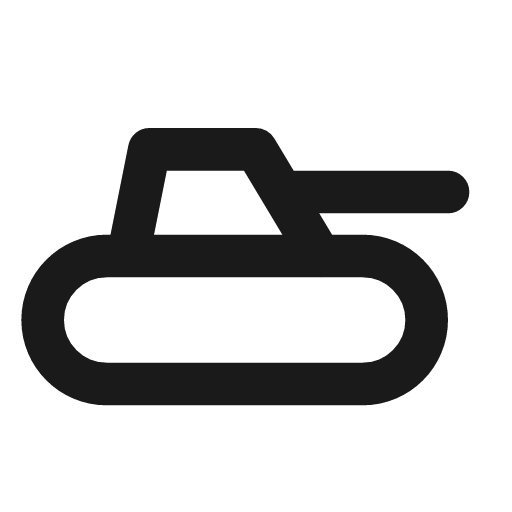 Tank icon, line style, from Tabler Icons