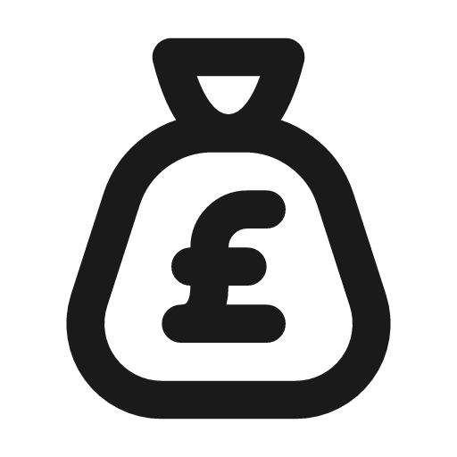 Tax pound icon, line style, from Tabler Icons
