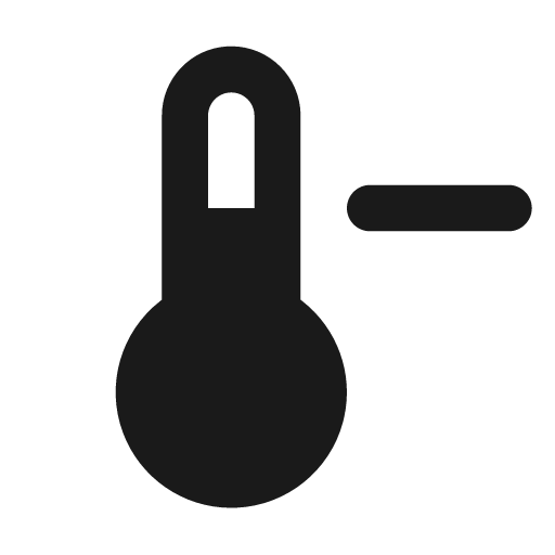 Temperature minus filled icon, filled style, from Tabler Icons