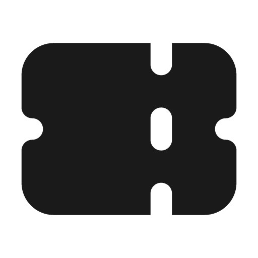 Ticket filled icon, filled style, from Tabler Icons