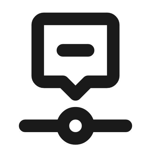 Timeline event minus icon, line style, from Tabler Icons