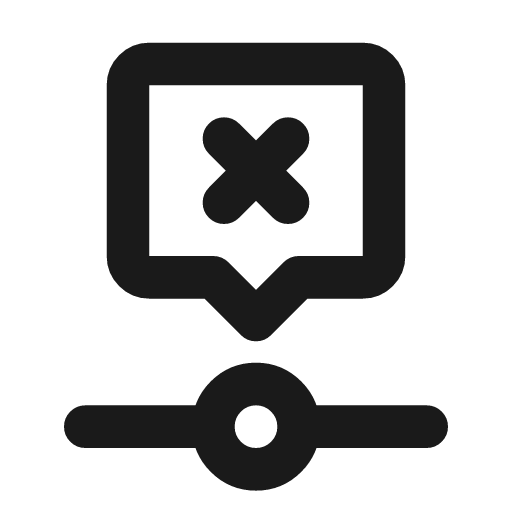 Timeline event x icon, line style, from Tabler Icons