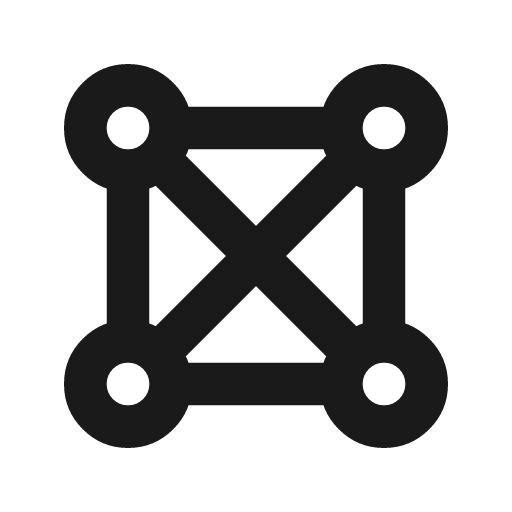 Topology full icon, line style, from Tabler Icons