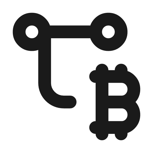 Transaction bitcoin icon, line style, from Tabler Icons