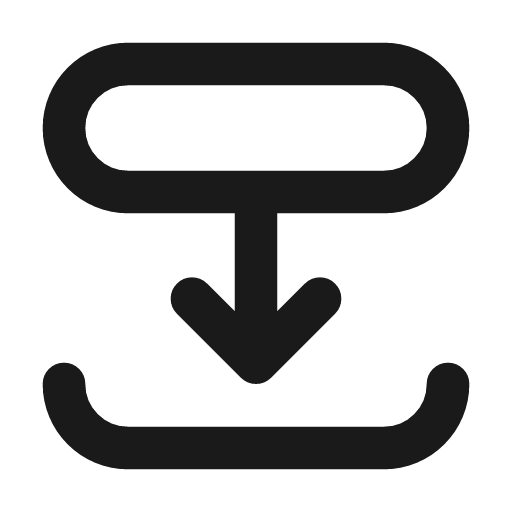 Transition bottom icon, line style, from Tabler Icons