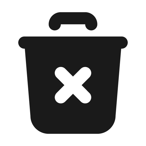 Trash x filled icon, filled style, from Tabler Icons