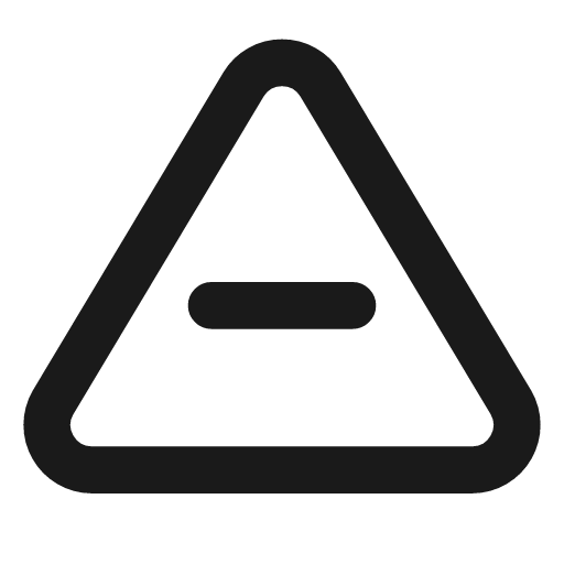 Triangle minus icon, line style, from Tabler Icons