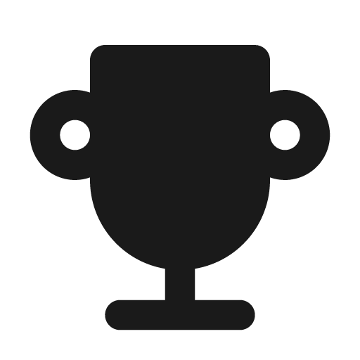 Trophy filled icon, filled style, from Tabler Icons