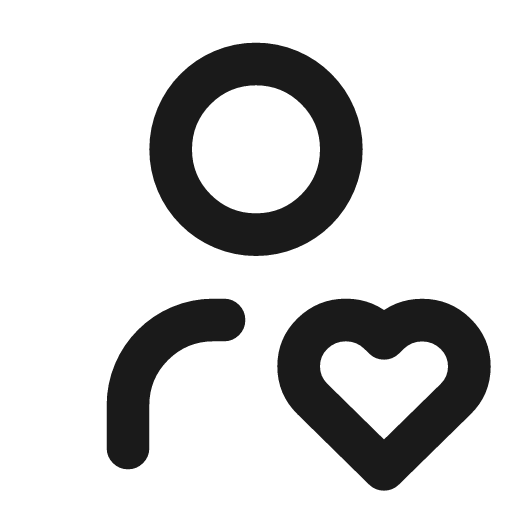 User heart icon, line style, from Tabler Icons