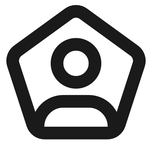 User pentagon icon, line style, from Tabler Icons