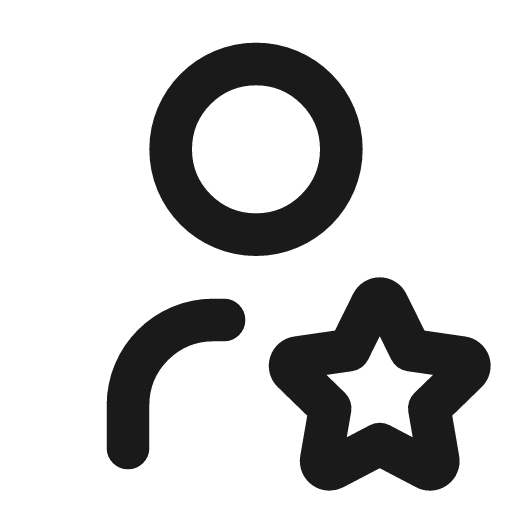 User star icon, line style, from Tabler Icons