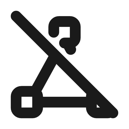 Vector triangle off icon, line style, from Tabler Icons