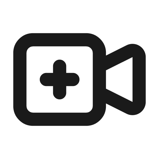 Video plus icon, line style, from Tabler Icons
