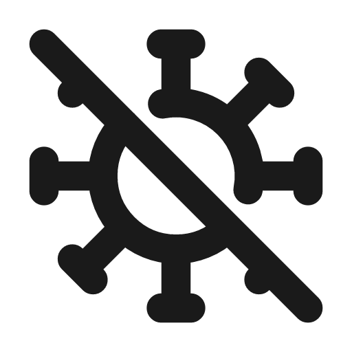 Virus off icon, line style, from Tabler Icons
