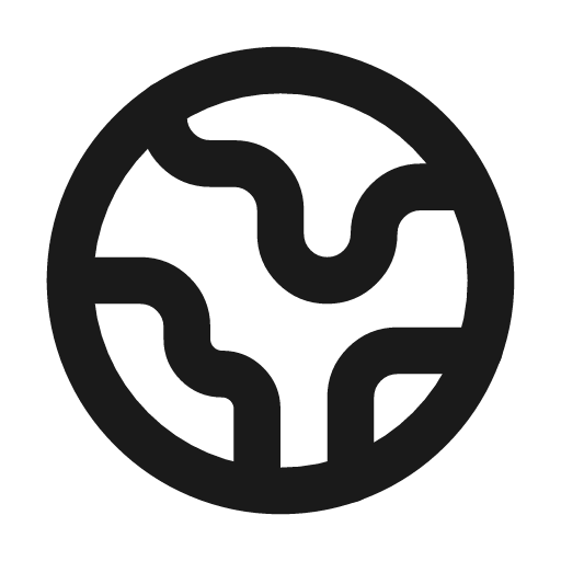 World map icon, line style, from Tabler Icons