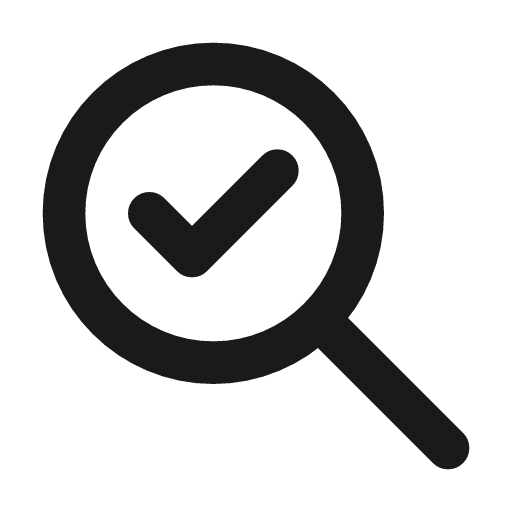 Zoom check icon, line style, from Tabler Icons
