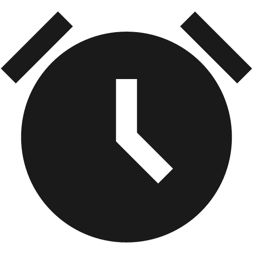 Alarm filled icon, filled style, from TDesign Icons