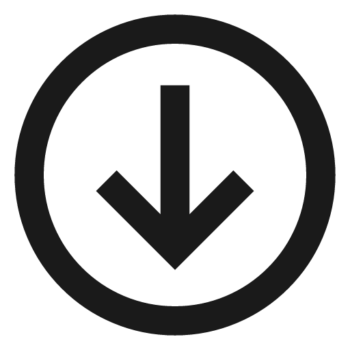 Arrow down circle icon, line style, from TDesign Icons