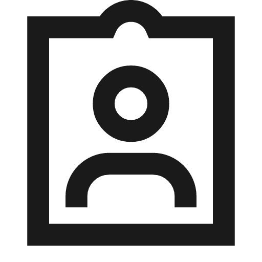 Assignment user icon, line style, from TDesign Icons