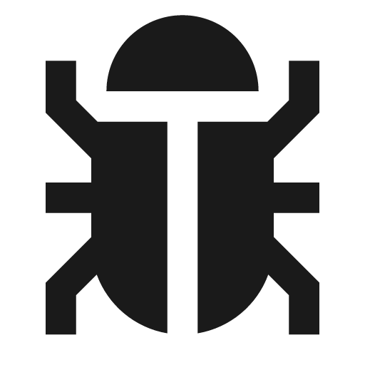 Bug filled icon, filled style, from TDesign Icons