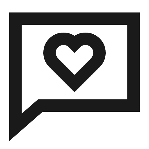 Chat heart icon, line style, from TDesign Icons