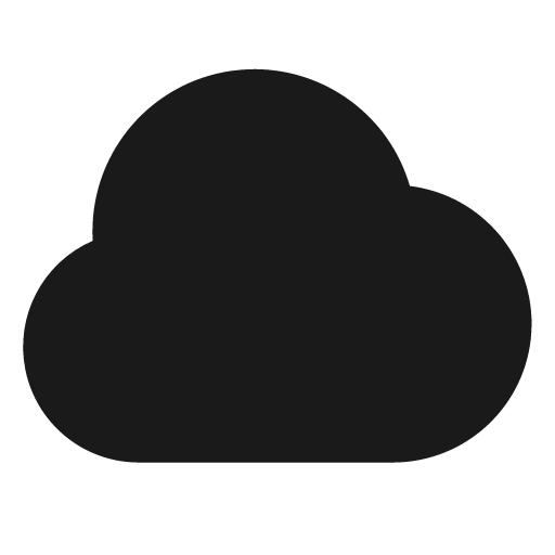 Cloud filled icon, filled style, from TDesign Icons