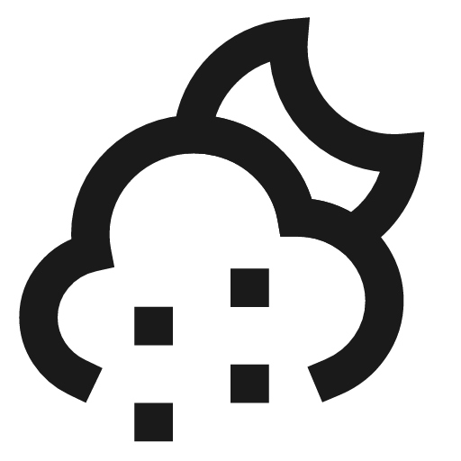 Cloudy night rain icon, line style, from TDesign Icons