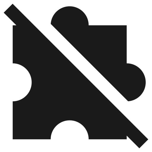Extension off filled icon, filled style, from TDesign Icons