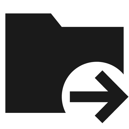 Folder export filled icon, filled style, from TDesign Icons