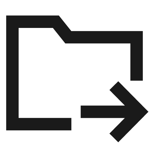 Folder export icon, line style, from TDesign Icons