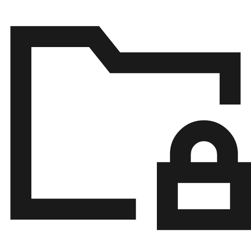 Folder locked icon, line style, from TDesign Icons