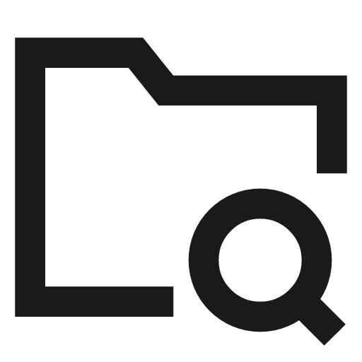 Folder search icon, line style, from TDesign Icons